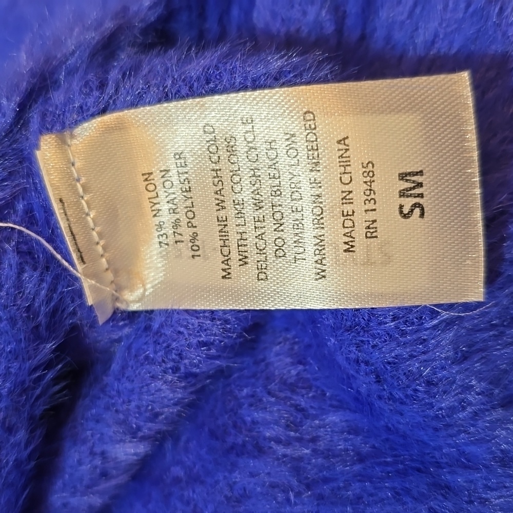 Southern Shirt Co Cropped Feather Knit Sweater - Dazzling Blue - Picture 9 of 9